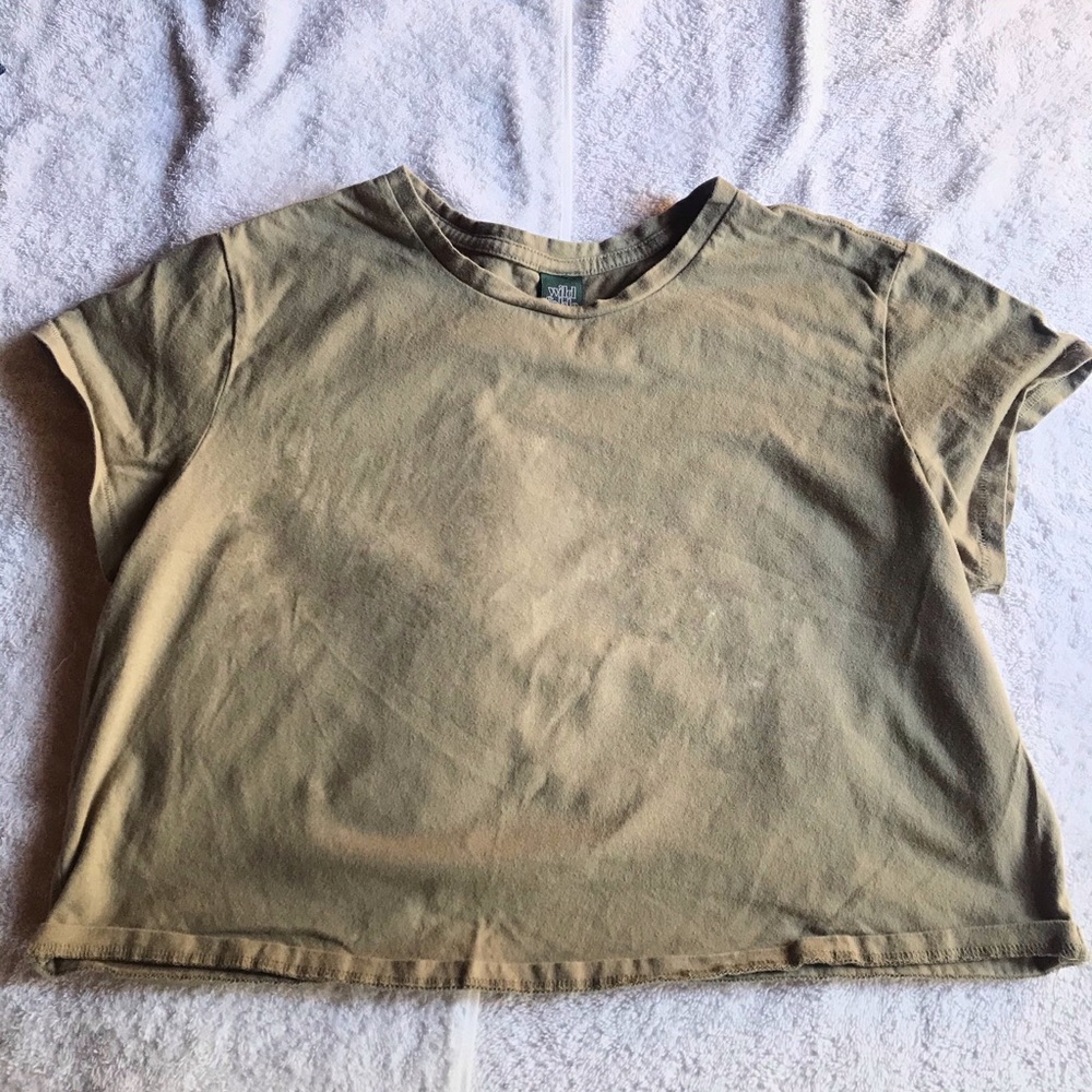 Wild Fable army green crop top